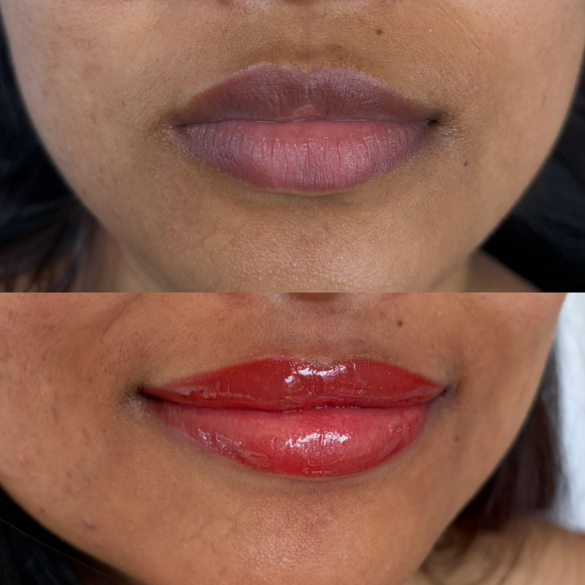 Dark lip neutralisation, specialist colour correction for deeper lip tones
