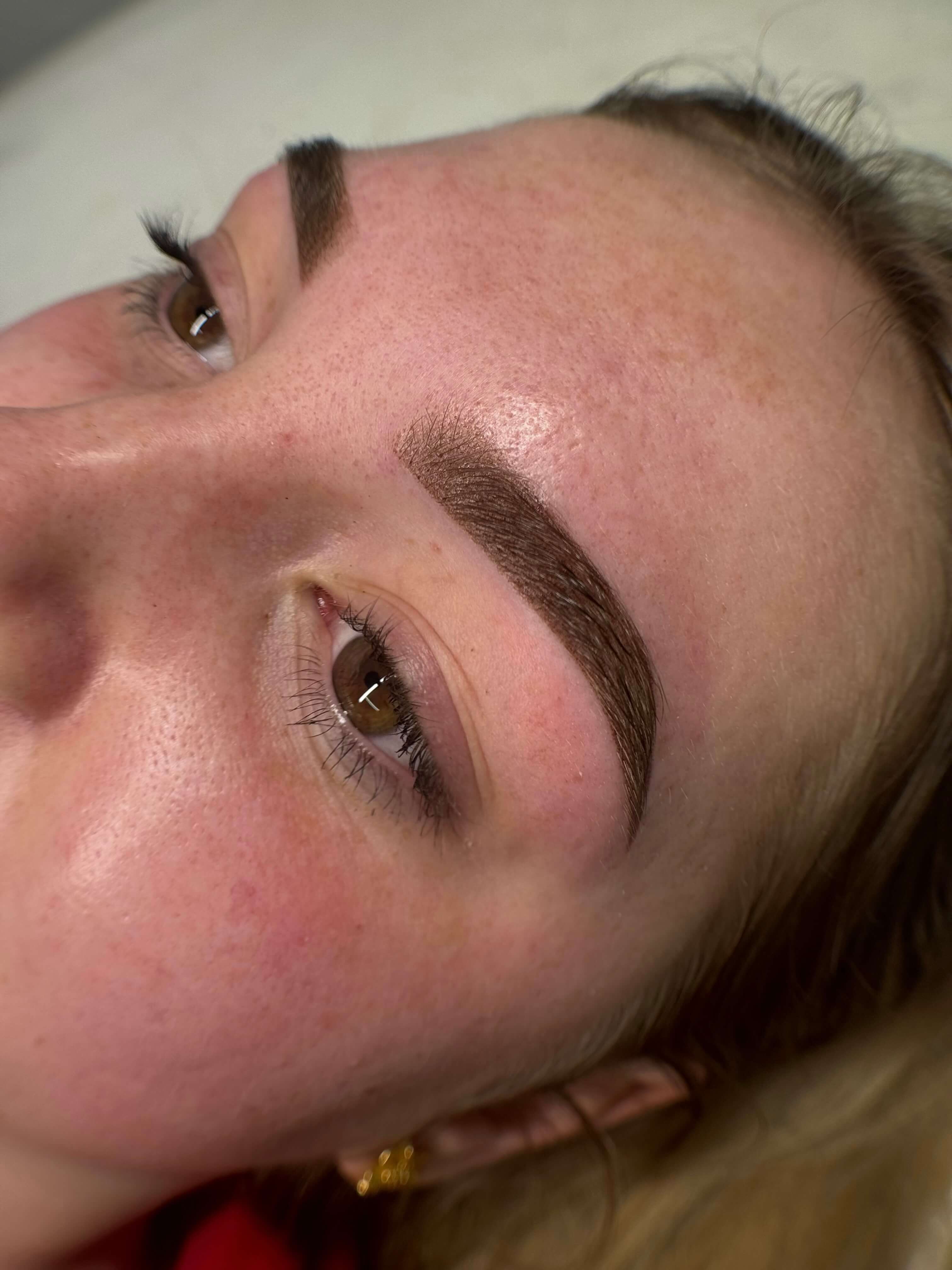 Fresh ombre brows, close up